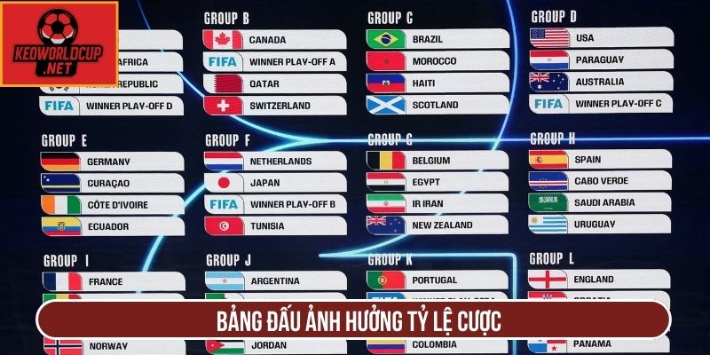 Bảng đấu ảnh hưởng tỷ lệ cược